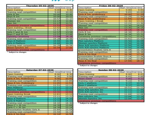 Timeschedule 2026 is published